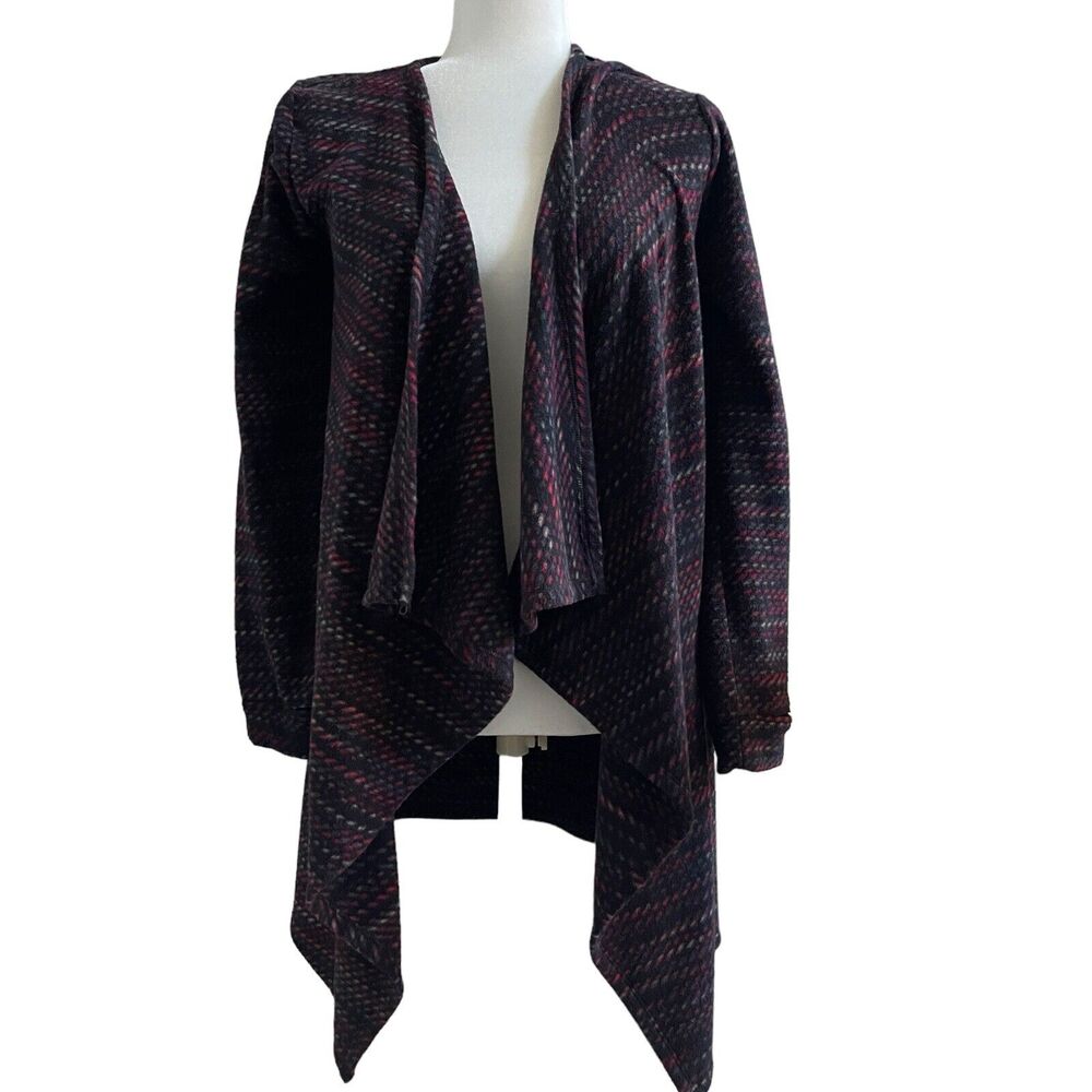 Cuddl Duds Wrap Cardigan Sweater Womens Small‎ Open Front Waterfall Multicolor